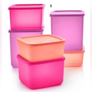 Tupperware Basic Bright Square 6pc Set